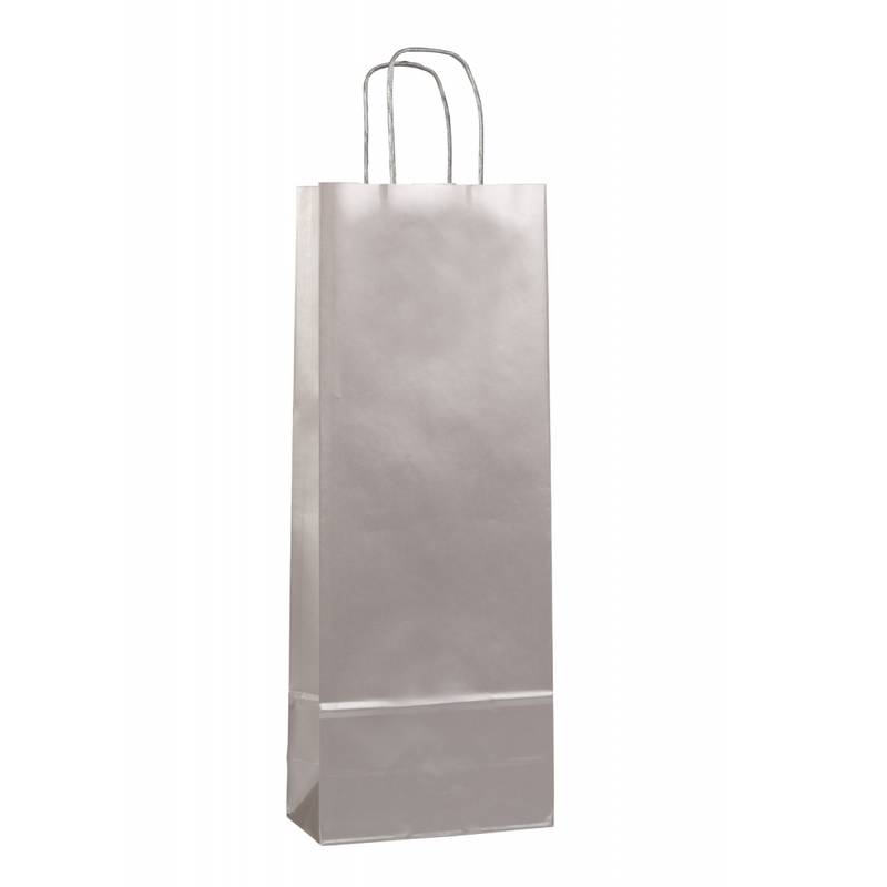 AMBRONIA Luxusná papierová darčeková taška na víno 12*9*40 cm, strieborná AMBRONIA Luxusná papierová darčeková taška na víno 12*9*40 cm, strieborná